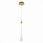 Подвесной светильник с плафоном в форме капли на золотистом каркасе Raindrop варинант исполнения - 1 | Loft Concept в Санкт-петербурге