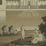 Обои ручная роспись Monuments of Paris Terre Foncée on scenic paper варинант исполнения - 1 | Loft Concept в Санкт-петербурге