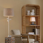 Торшер с белым каркасом и тканевыми абажуром Natural Stems варинант исполнения - 5 | Loft Concept в Санкт-петербурге