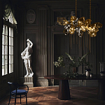 Люстра подвесная с 18-ю стеклянными плафонами с вертикальными подвесками Gilded Mirage  варинант исполнения - 9 | Loft Concept в Санкт-петербурге