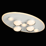 Потолочный светильник овальной формы белого цвета с 7-ю лампами Lunar Pebbles варинант исполнения - 3 | Loft Concept в Санкт-петербурге