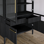 Витрина Primo со стеклянными фасадами и буфетом шпон Черный дуб варинант исполнения - 6 | Loft Concept в Санкт-петербурге