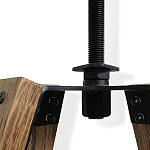 Барный стул со спинкой и металлической подставкой на 4-х деревянных ножках Бежевый Велюр Vendramin Chair варинант исполнения - 5 | Loft Concept в Санкт-петербурге