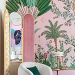 Обои ручная роспись Amazonia Florence Pink dyed silk варинант исполнения - 5 | Loft Concept в Санкт-петербурге