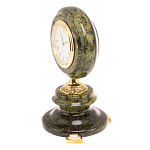 Часы настольные бронзовые из натуральных камней Мрамор и Змеевик Stone Clock варинант исполнения - 14 | Loft Concept в Санкт-петербурге