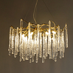 Люстра на подвесе с каркасом из металла и прозрачными подвесками из стекла Droplet Chandelier варинант исполнения - 1 | Loft Concept в Санкт-петербурге