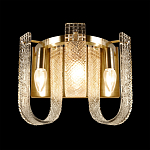 Бра с металлическим основанием золотого цвета и хрустальными подвесками Textured Glass варинант исполнения - 3 | Loft Concept в Санкт-петербурге