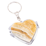 Зеркало брелок складное двухстороннее в форме сердца из натурального камня Оникс Stone Mirrors варинант исполнения - 1 | Loft Concept в Санкт-петербурге