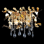 Бра с металлическими лепестками и хрустальными подвесками Leaf Cascade варинант исполнения - 1 | Loft Concept в Санкт-петербурге