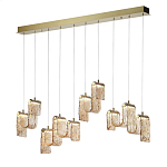 Подвесной светильник линейный с плафонами волнистой формы из фактурного стекла Big Wave варинант исполнения - 8 | Loft Concept в Санкт-петербурге