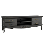 ТВ-тумба черная из массива бука с 4-мя ящиками и 2-мя полками Black Provence варинант исполнения - 1 | Loft Concept в Санкт-петербурге