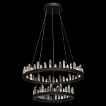 Люстра с двумя кольцами черного цвета с хрустальными элементами QUARTZ CRYSTAL варинант исполнения - 3 | Loft Concept в Санкт-петербурге