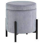 Серо-голубой пуф на черных ножках SANJAY варинант исполнения - 1 | Loft Concept в Санкт-петербурге