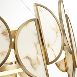 Люстра круглая с полукруглыми плафонами из искусственного алебастра в бронзовой оправе Marbella варинант исполнения - 8 | Loft Concept в Санкт-петербурге