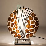 Настольная лампа из перламутра и дерева на подставке Indonesian Shell варинант исполнения - 4 | Loft Concept в Санкт-петербурге