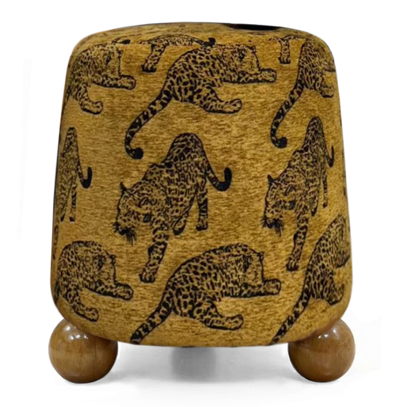 Пуф Wakonda с Круглыми ножками Коричневый орнамет Коричневый в Санкт-петербурге | Loft Concept 