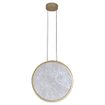 Светодиодный подвесной светильник круглой формы с металлической рамой золотого цвета Marble Glow 47 варинант исполнения - 2 | Loft Concept в Санкт-петербурге