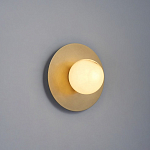 Бра круглое с плафоном из натурального камня на латунном основании Cryptocrystalline Stone варинант исполнения - 7 | Loft Concept в Санкт-петербурге