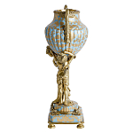 Ваза голубого цвета из фарфора с золотым растительным орнаментом и бронзовыми фигурками женщин Eden Garden porcelain and bronze варинант исполнения - 4 | Loft Concept в Санкт-петербурге