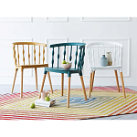 Пластиковый стул на ножках из массива бука Ferret Spiral White варинант исполнения - 9 | Loft Concept в Санкт-петербурге