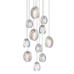 Люстра каскадная с 11-ю круглыми плафонами из рельефного стекла Disc Light варинант исполнения - 1 | Loft Concept в Санкт-петербурге