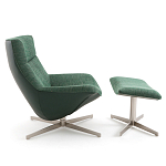 Кресло вращающееся с подставкой для ног зеленое Verdante варинант исполнения - 3 | Loft Concept в Санкт-петербурге