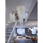 Люстра многоярусная с каркасом из металла и прозрачными подвесками FAIRYTREE Light варинант исполнения - 4 | Loft Concept в Санкт-петербурге