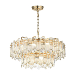 Люстра подвесная двухъярусная с хрустальными овальными подвесками Harmonica варинант исполнения - 2 | Loft Concept в Санкт-петербурге