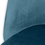 Барный стул со спинкой и металлической подставкой на 4-х деревянных ножках Синий Велюр Vendramin Chair варинант исполнения - 3 | Loft Concept в Санкт-петербурге