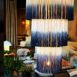 Люстра круглая трехъярусная из бахромы Indigo Gradient Braided Fringe варинант исполнения - 1 | Loft Concept в Санкт-петербурге