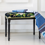 Банкетка из натурального бука черная с изображением птиц и цветов Blooming Birds2 варинант исполнения - 2 | Loft Concept в Санкт-петербурге