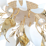 Люстра потолочная с декоративными белыми и золотистыми листьями Wintery flovers варинант исполнения - 4 | Loft Concept в Санкт-петербурге