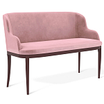 Банкетка пыльно-розовый велюр со спинкой и подлокотниками на 4-х деревянных ножках Aurora Pink варинант исполнения - 1 | Loft Concept в Санкт-петербурге