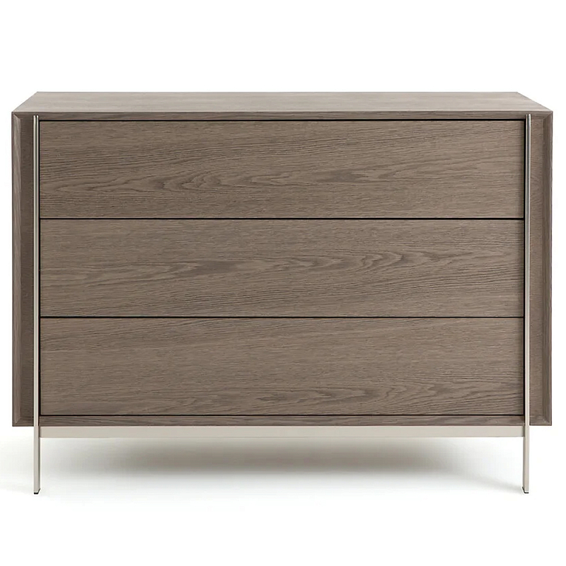 Комод из серого дуба Sawada Gray Oak Chest of Drawers Коричневый Никель в Санкт-петербурге | Loft Concept 