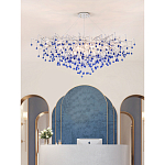 Люстра овальная с синими стеклянными подвесками в форме капель FAIRYTREE Light варинант исполнения - 3 | Loft Concept в Санкт-петербурге