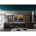 Кухонный гарнитур из дерева и камня с раздвижными дверцами OPERATING COLUMN 2.0 Dada Engenereed Kitchen варинант исполнения - 5 | Loft Concept в Санкт-петербурге