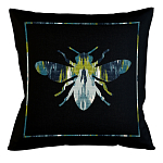 Подушка декоративная пчела сине-зеленый узор Ikat Pattern варинант исполнения - 1 | Loft Concept в Санкт-петербурге