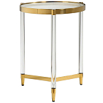 Золотой приставной столик с круглой стеклянной столешницей Weightless Table варинант исполнения - 1 | Loft Concept в Санкт-петербурге