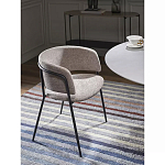 Стул полукруглый с каркасом из металла и мягким сиденьем и спинкой Soft Chenille варинант исполнения - 6 | Loft Concept в Санкт-петербурге