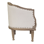 Кресло низкое с мягкой обивкой из льна на 4-х деревянных ножках Emile Armchair beige варинант исполнения - 1 | Loft Concept в Санкт-петербурге