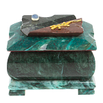 Шкатулка прямоугольная с зеркалом из натурального камня змеевик Stone Casket варинант исполнения - 2 | Loft Concept в Санкт-петербурге