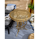 Столик приставной золотистый с орнаментом на столешнице Tanzania варинант исполнения - 5 | Loft Concept в Санкт-петербурге