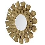 Зеркало круглое настенное в металлической раме Sunny Golden Petals варинант исполнения - 2 | Loft Concept в Санкт-петербурге