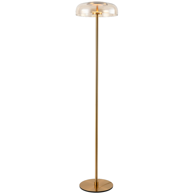 Торшер Blanton Amber Glass Brass Floor Lamp 30 Латунь Прозрачное Стекло в Санкт-петербурге | Loft Concept 