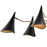 Люстра с 6-ю черными конусообразными плафонами Contrasting Lamps варинант исполнения - 1 | Loft Concept в Санкт-петербурге