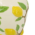 Ваза с крышкой кремового цвета и объемным рисунком лимонов и листьев Lemon Delight варинант исполнения - 3 | Loft Concept в Санкт-петербурге