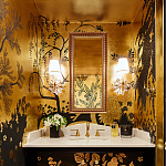 Обои ручная роспись в стиле Арт-деко Rateau Original colourway on Deep Rich Gold gilded paper варинант исполнения - 3 | Loft Concept в Санкт-петербурге