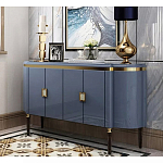 Дизайнерский комод синий глянцевый с золотыми ручками на 4-х дверцах Martin варинант исполнения - 1 | Loft Concept в Санкт-петербурге