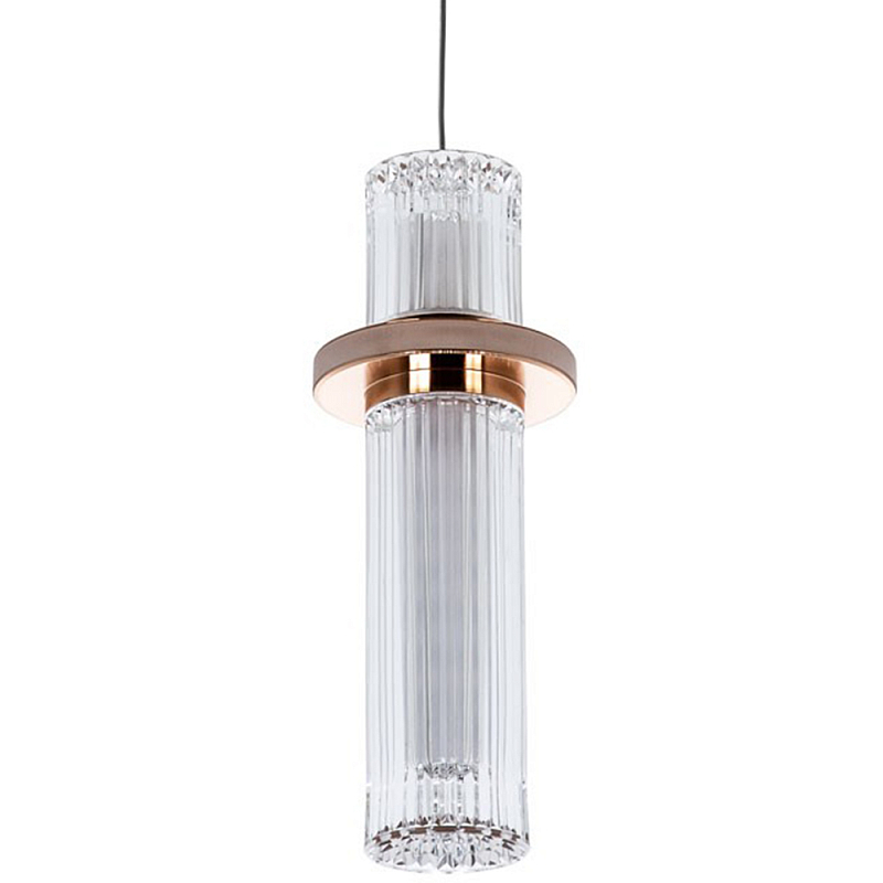 Подвесной светильник золото Odile Acrylic Tube Hanging Lamp Gold Прозрачный Глянцевое золото в Санкт-петербурге | Loft Concept 