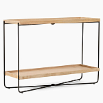 Консоль деревянной столешницей и полкой Wooden Table Top and Shelf варинант исполнения - 7 | Loft Concept в Санкт-петербурге